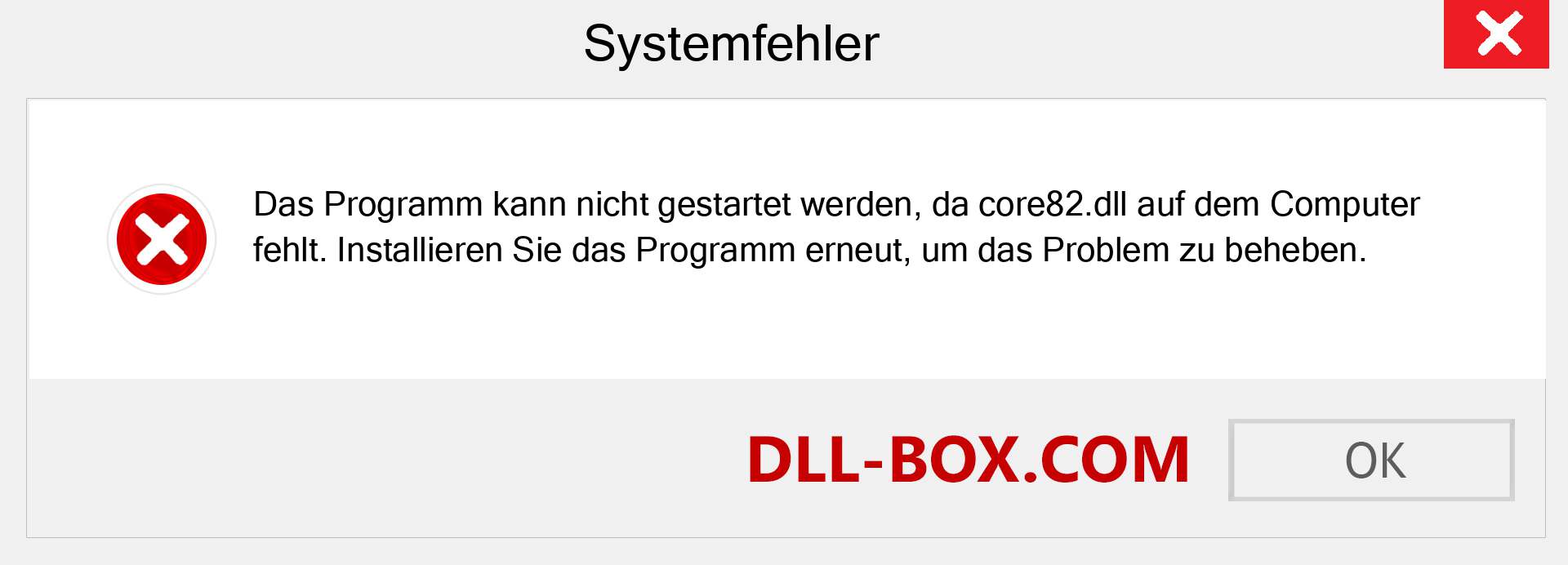 core82.dll-Datei fehlt?. Download für Windows 7, 8, 10 - Fix core82 dll Missing Error unter Windows, Fotos, Bildern