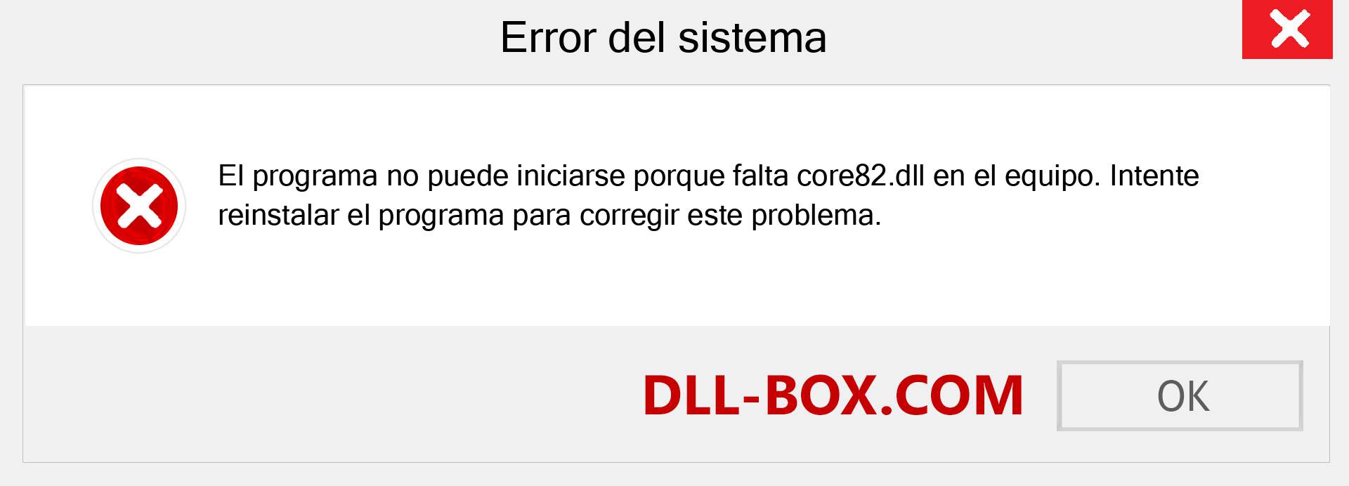 ¿Falta el archivo core82.dll ?. Descargar para Windows 7, 8, 10 - Corregir core82 dll Missing Error en Windows, fotos, imágenes